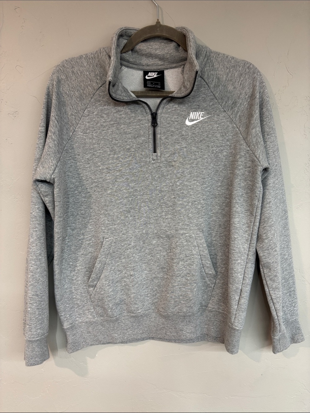 Nike Light Gray Half-Zip Pullover Sweatshirt